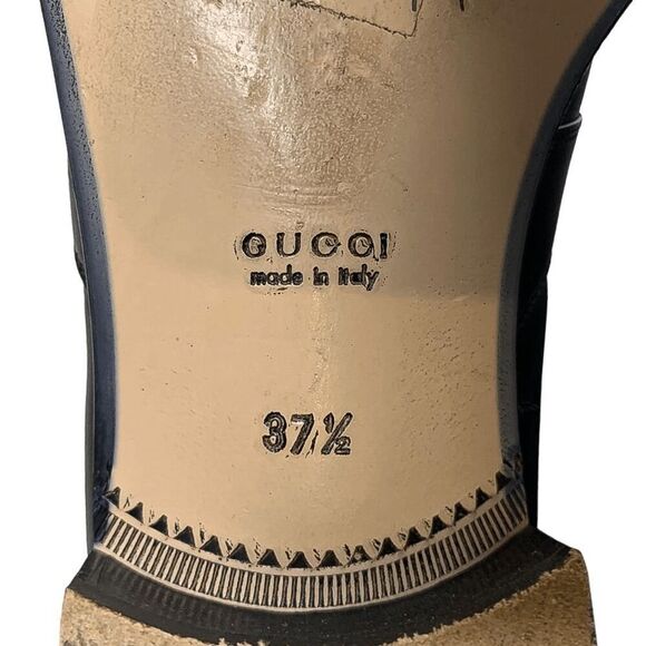 Gucci Interlocking G Logo Perforated Brogue Ankle Boot EU 37.5 US 7.5 Leather - Picture 11 of 11